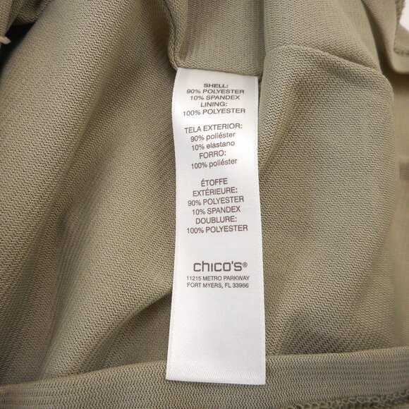 Chicos size 1 Women's M Textured Floral 3/4 Sleeve V Neck Tunic Top Sage Green - Picture 9 of 11